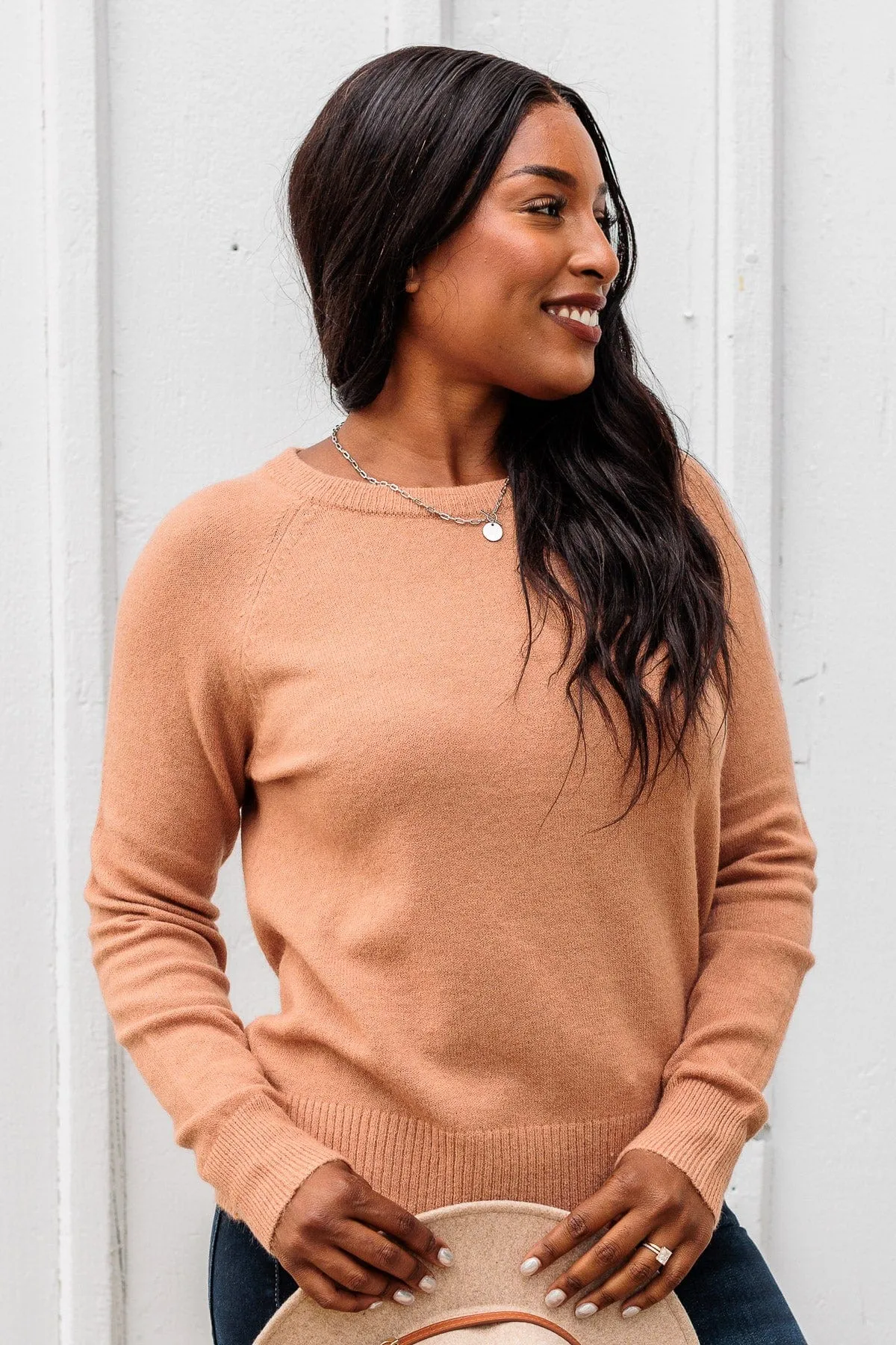 No Regrets Brushed Knit Sweater- Dusty Clay