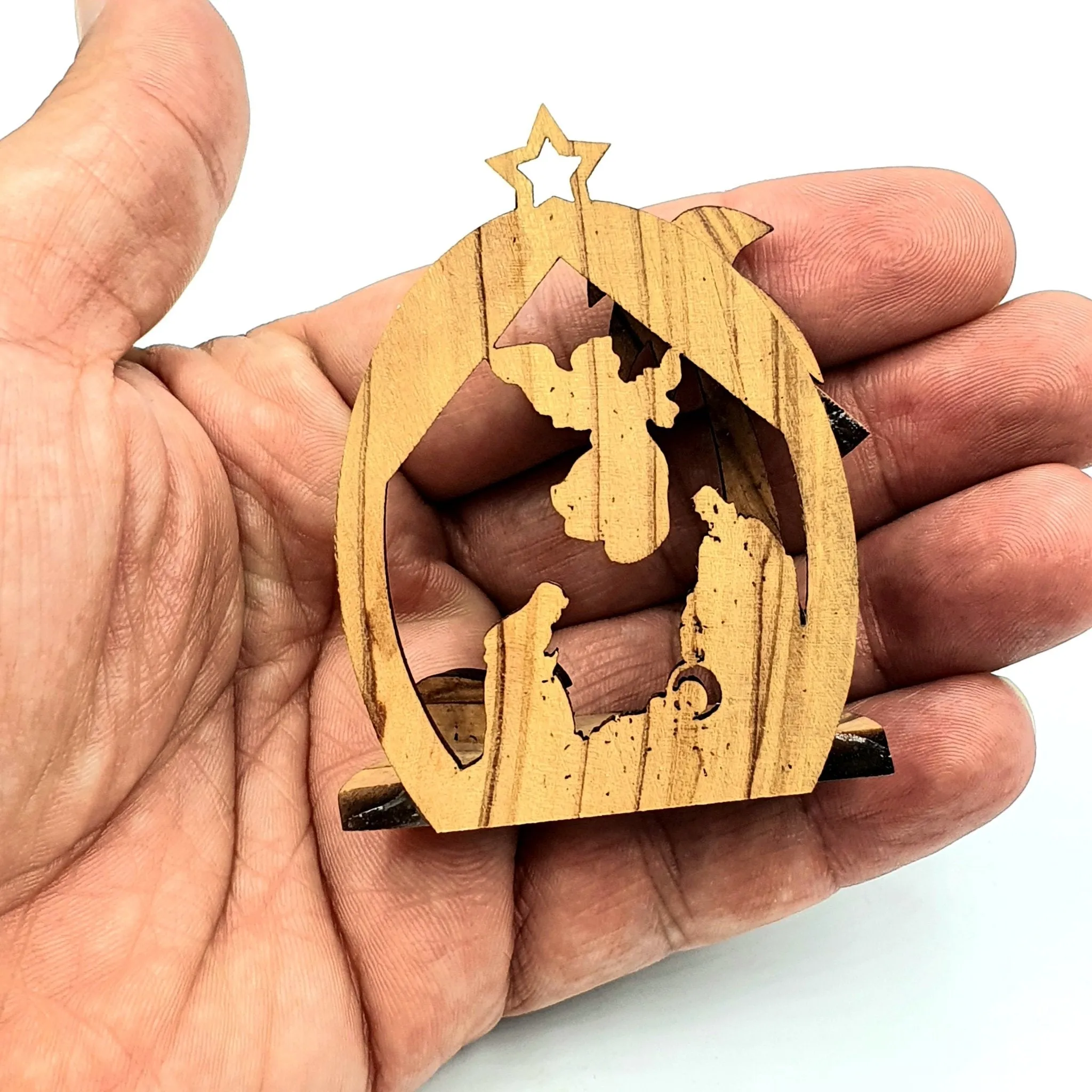 Olive Wood Nativity Ornament Christmas Decoration ORN203