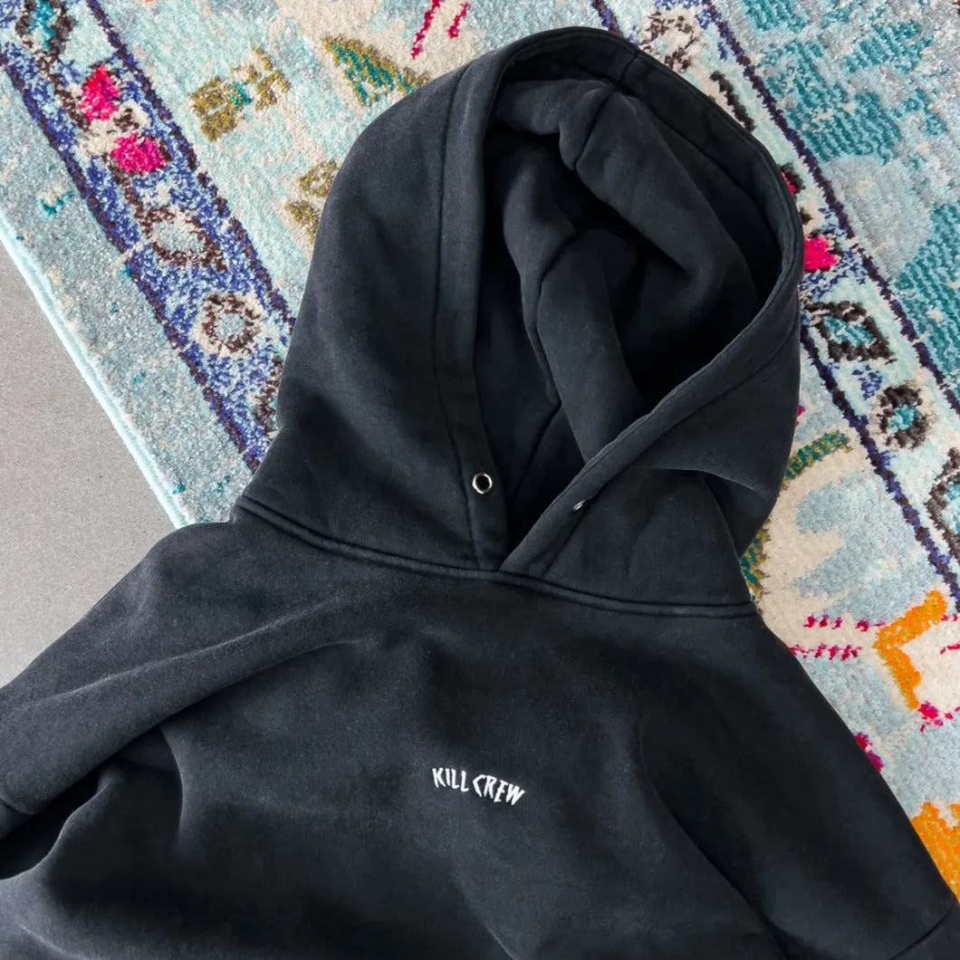 OVERSIZED LUX SIMPLE HOODIE - BLACK