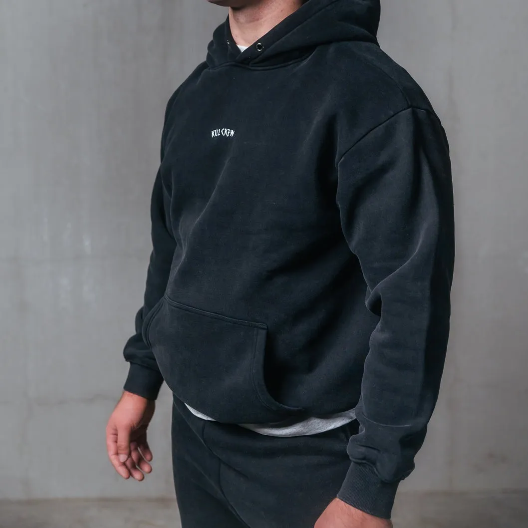 OVERSIZED LUX SIMPLE HOODIE - BLACK