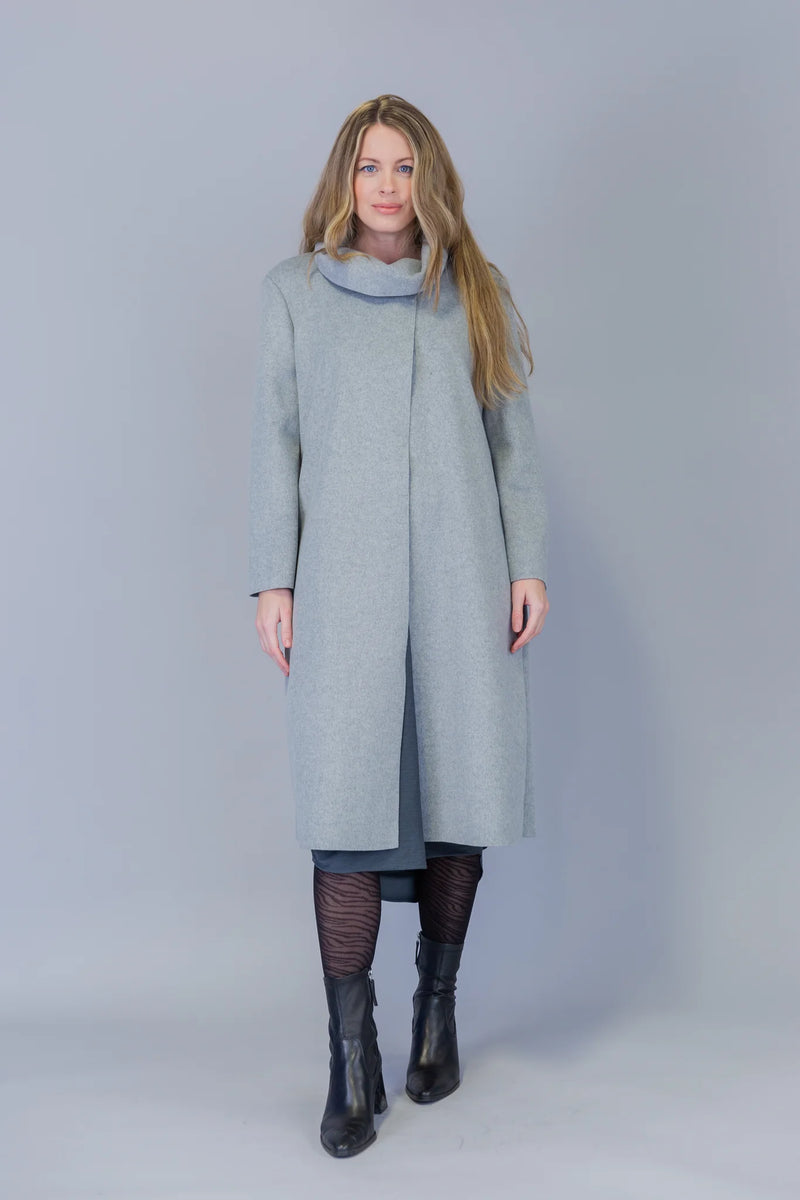 Paolo Tricot Sale, SU8489 Cowl Neck Coat, 40% Off Regular Price