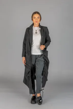 Paolo Tricot Sale, WT220821 Long Ruched Coat 50% Off Regular Price