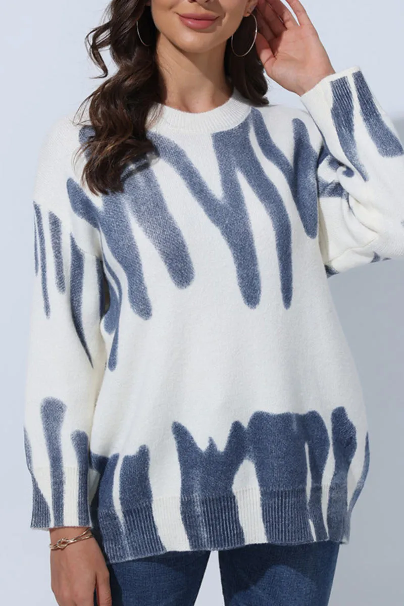 Patterned Crew Neck Jumper