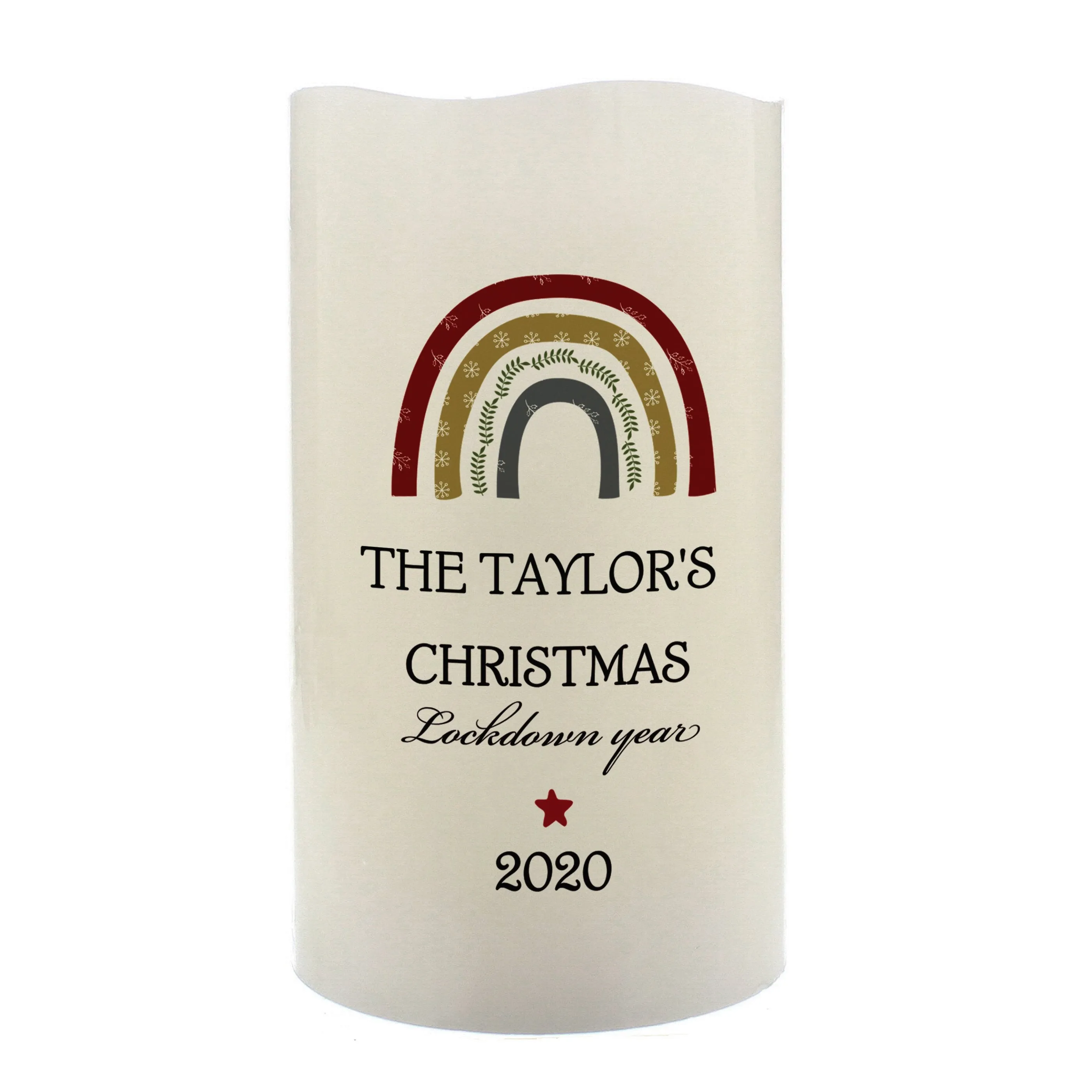 Personalised Christmas Free Text LED Candle