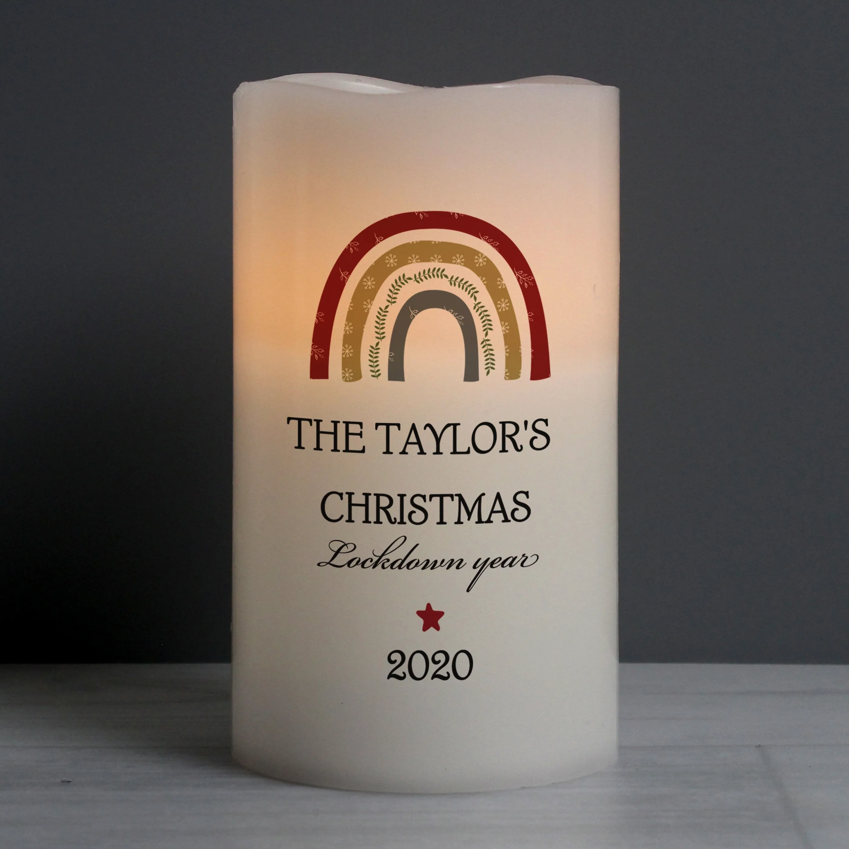 Personalised Christmas Free Text LED Candle