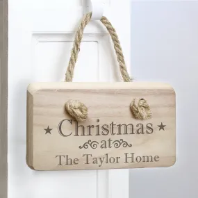 Personalised Christmas Wooden Sign