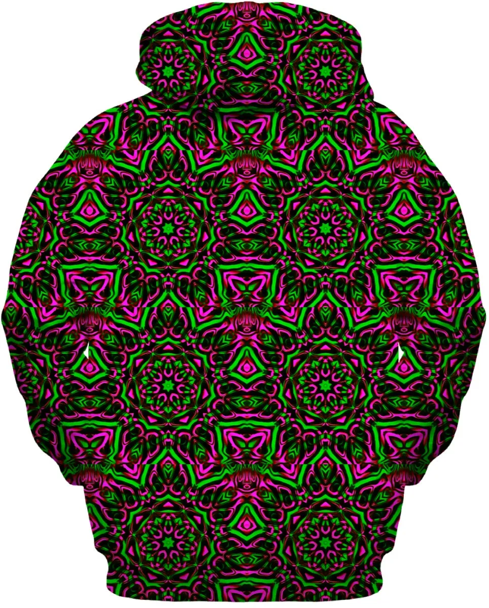 Pink and Green Mandala Collage Hoodie