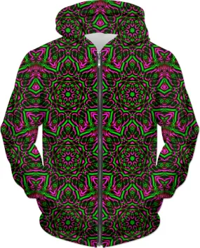 Pink and Green Mandala Collage Hoodie