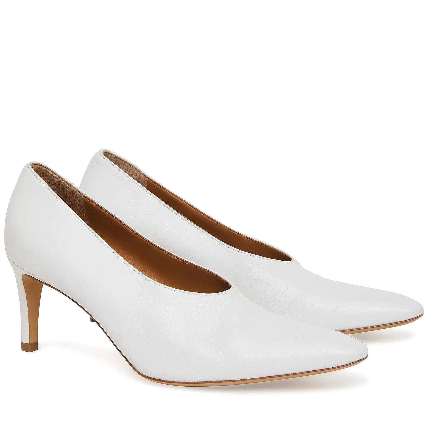 Pointy 65 Heel Lamb, White