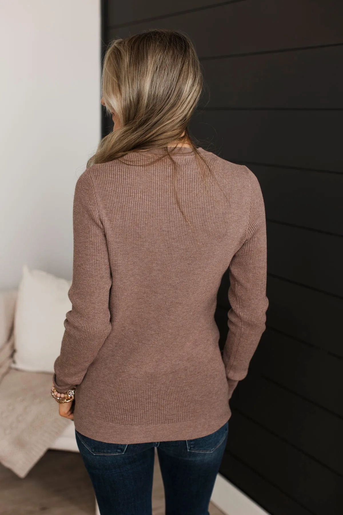 Reasons To Smile Knit Sweater- Mocha