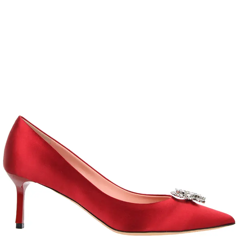 Rochas Pump 60 Satin, Cherry