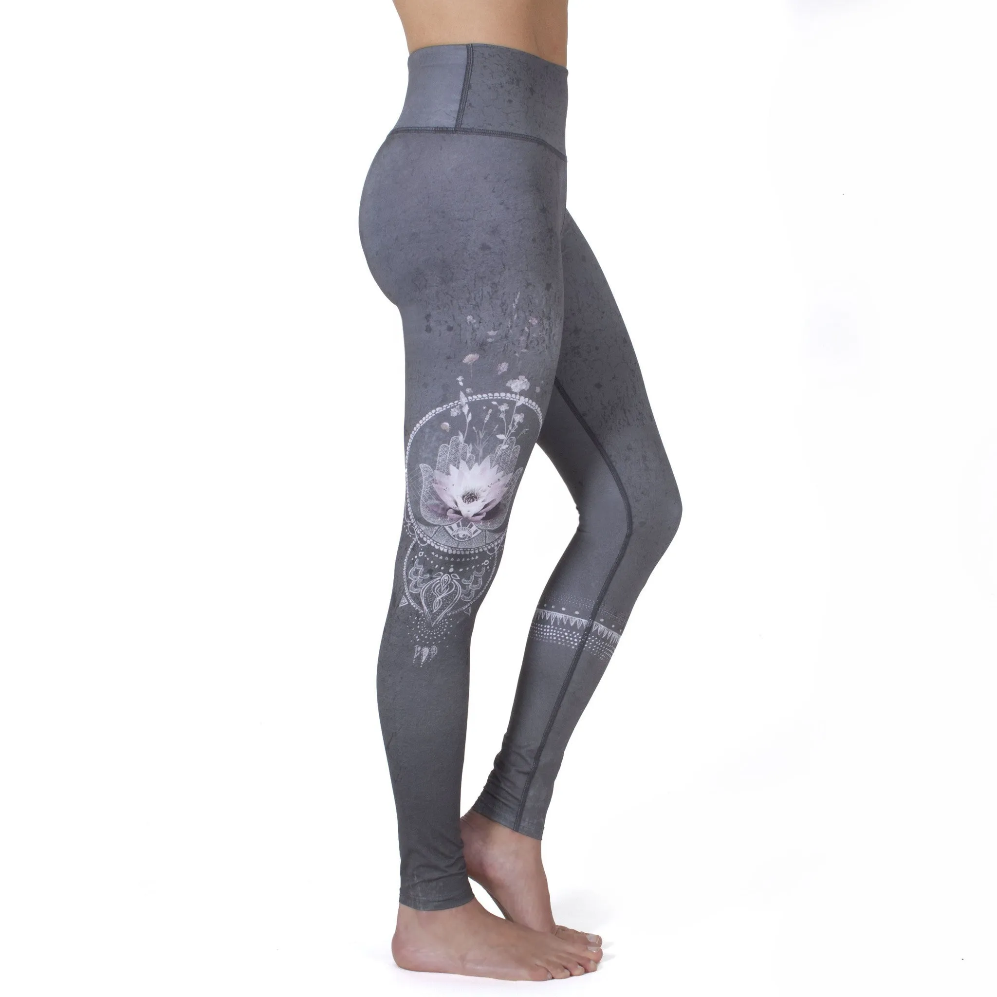 Rose Buddha legging de yoga hamsa fleuri