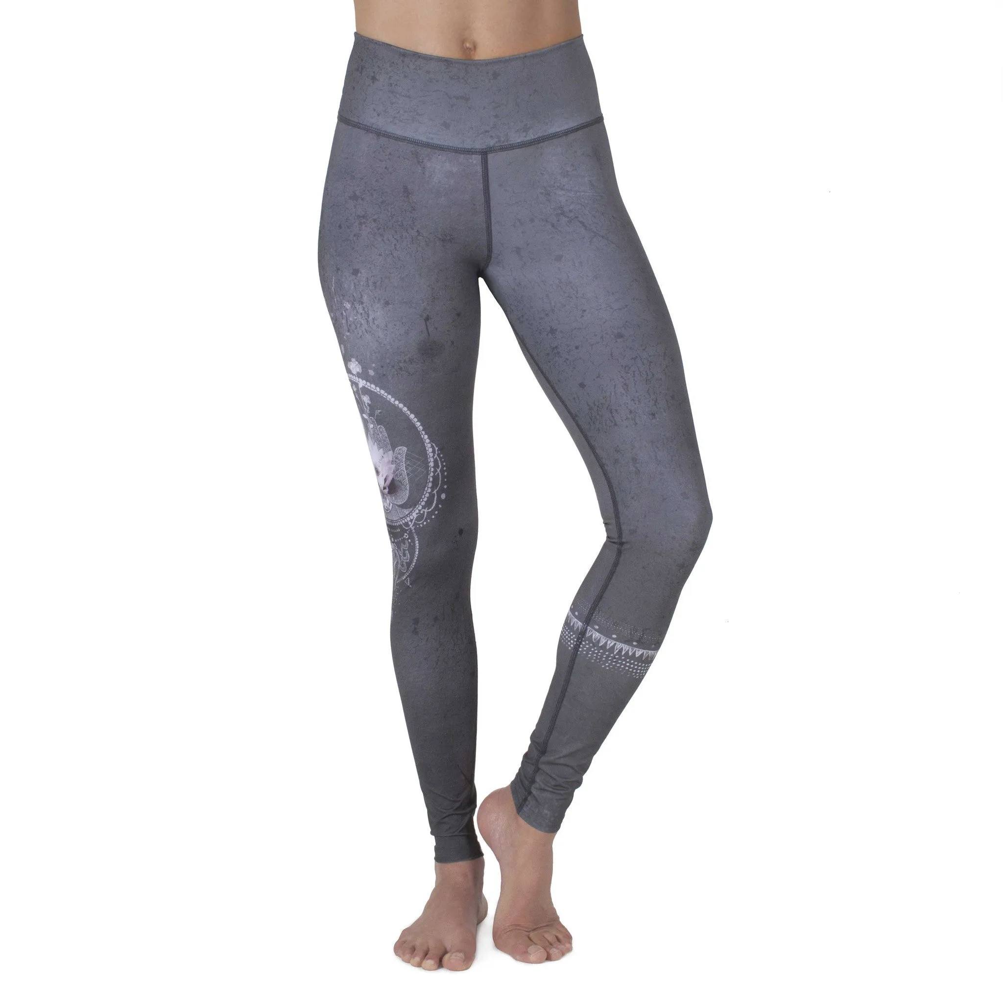 Rose Buddha legging de yoga hamsa fleuri