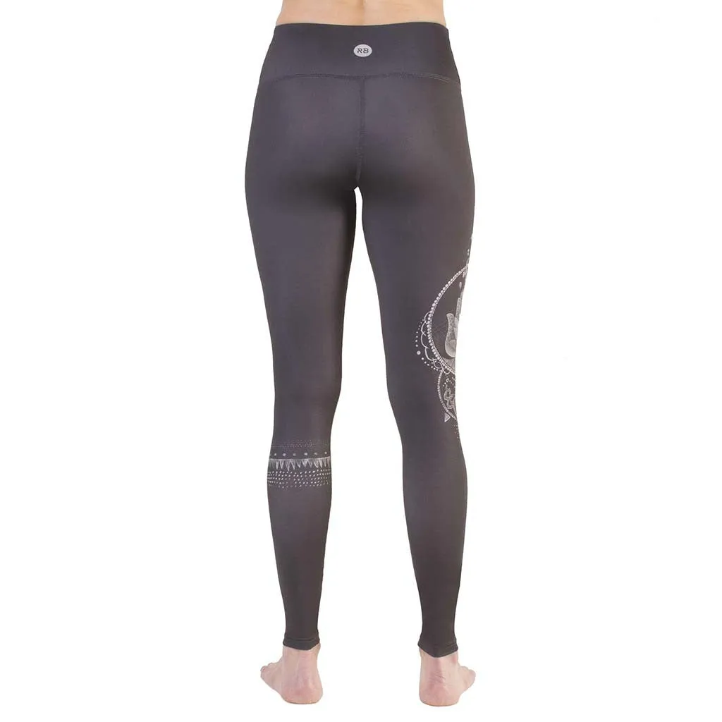 Rose Buddha legging de yoga hamsa fleuri