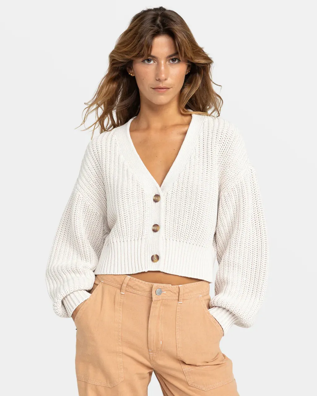 ROXY SUNDAZE WASHED CARDIGAN SWEATER