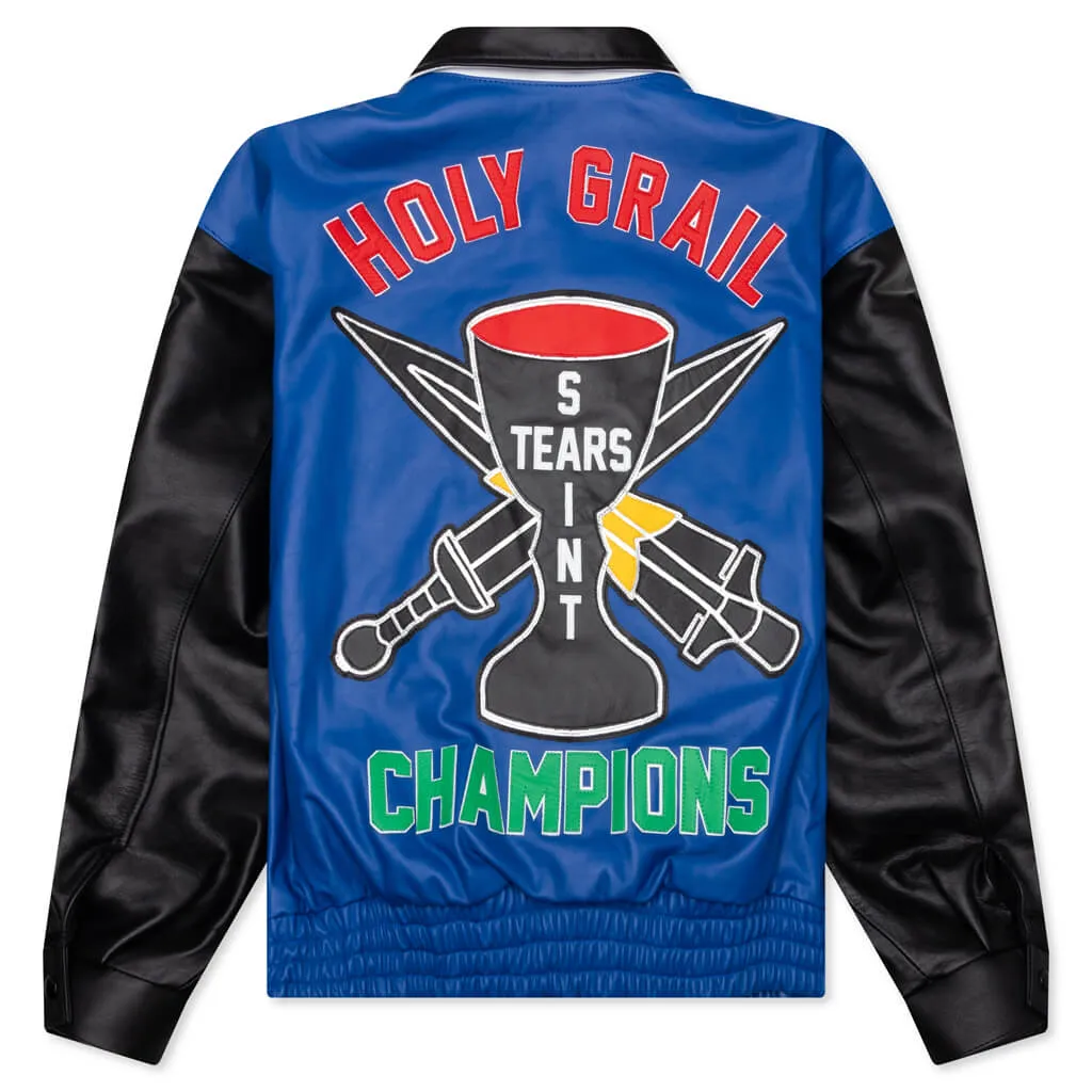 Saint Michael x Denim Tears Holy Grail Varsity Jacket - Blue