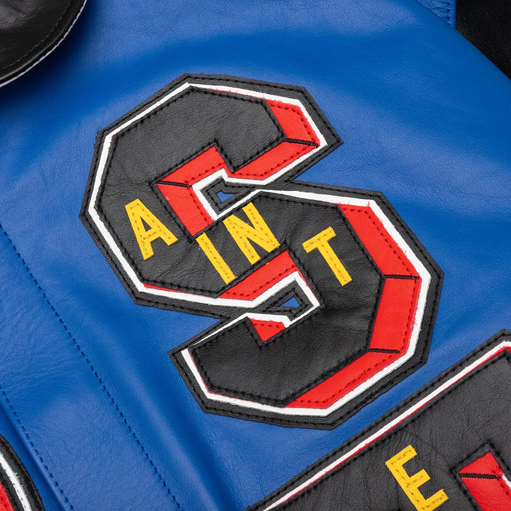 Saint Michael x Denim Tears Holy Grail Varsity Jacket - Blue