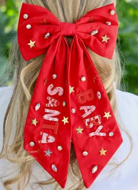 Santa Baby Hair Bow RED