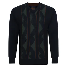 Seasonal Patterned Front V Neck Jumper