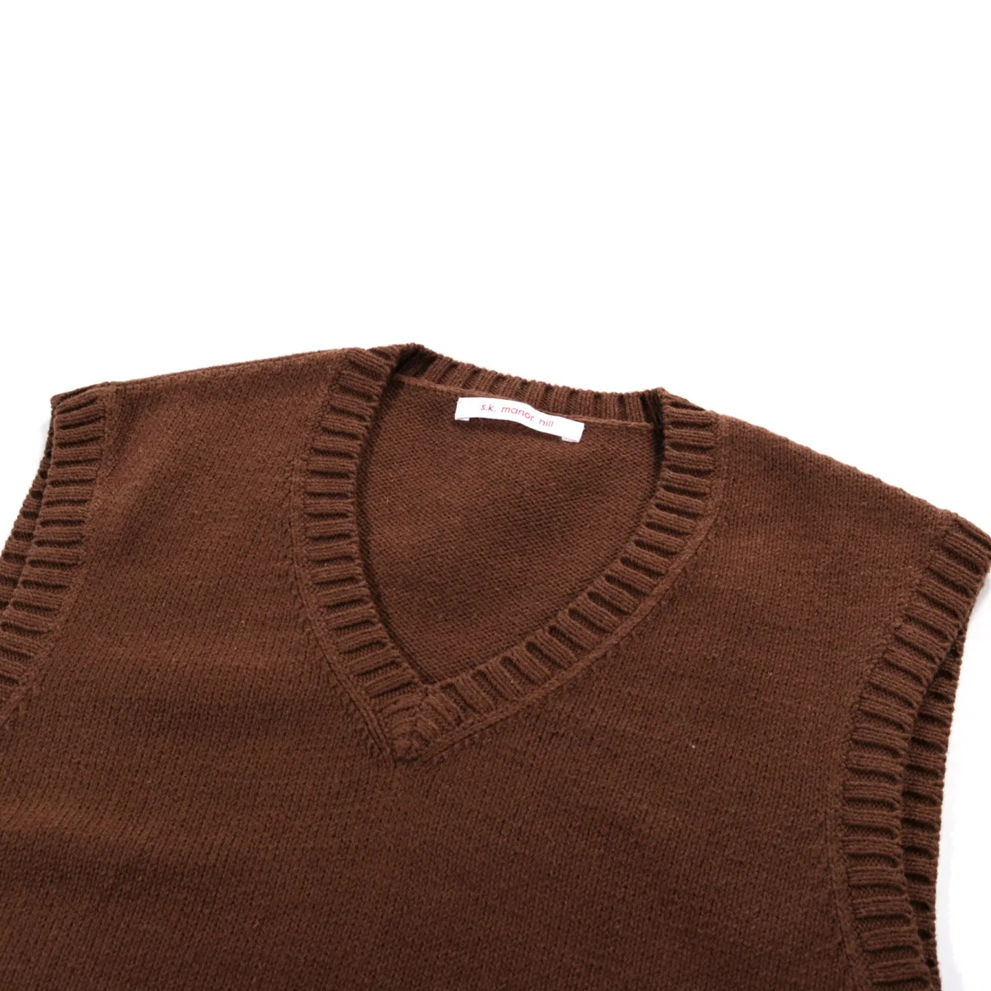 S.K. MANOR HILL SWEATER VEST BROWN COTTON