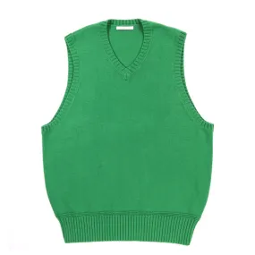 S.K. MANOR HILL SWEATER VEST KELLY GREEN COTTON