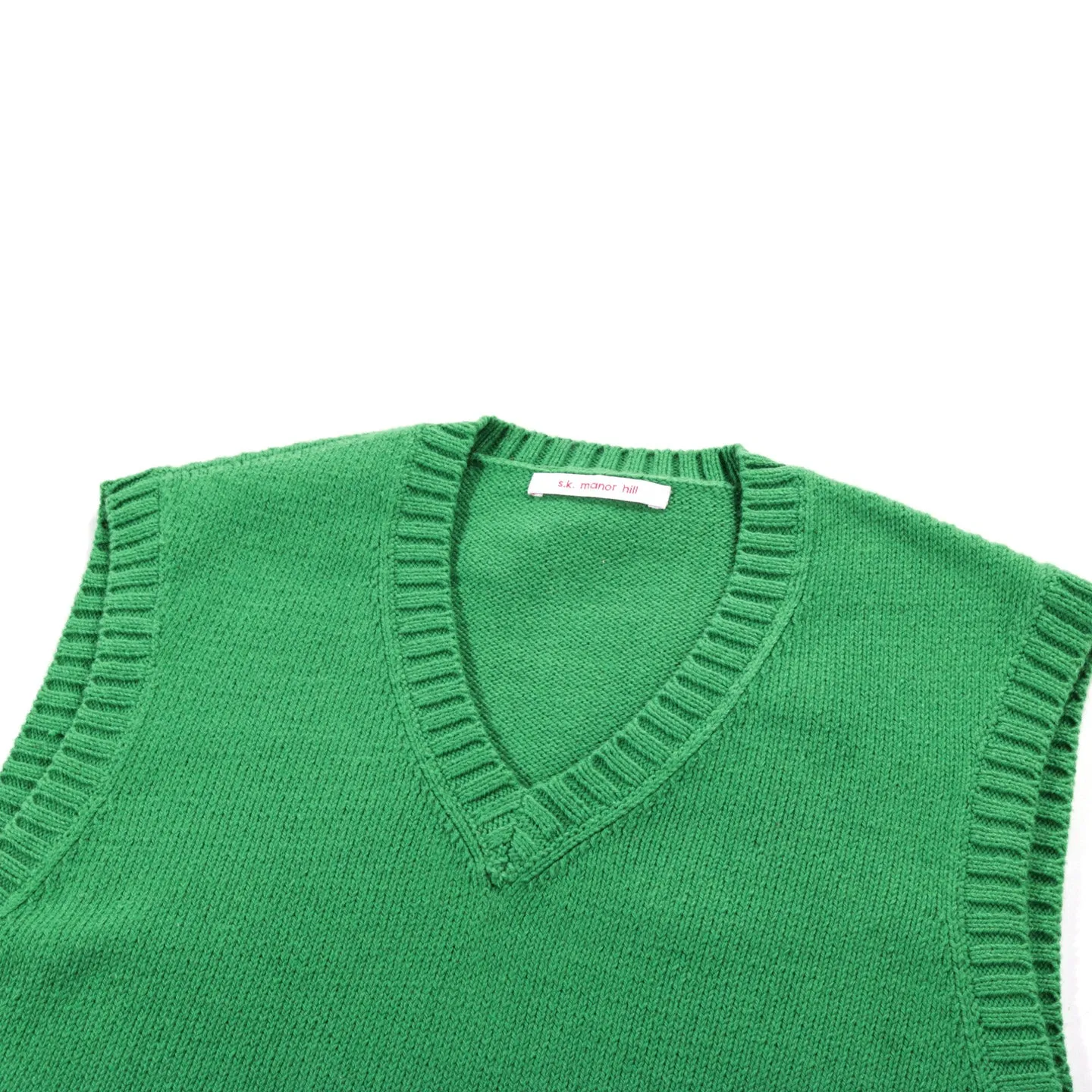 S.K. MANOR HILL SWEATER VEST KELLY GREEN COTTON