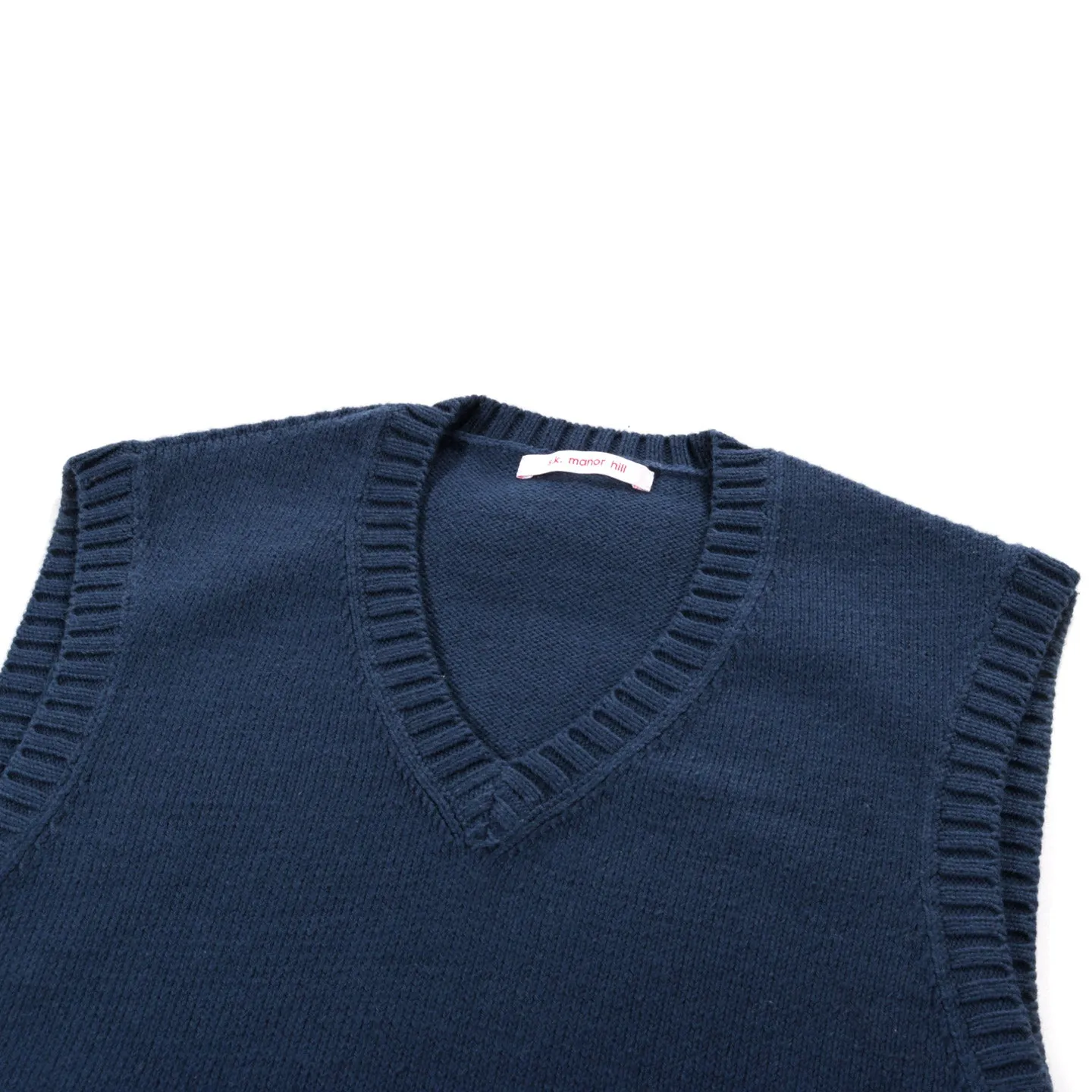 S.K. MANOR HILL SWEATER VEST NAVY COTTON