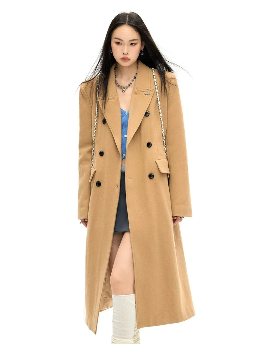 Slim Waist Double Blest Long Coat