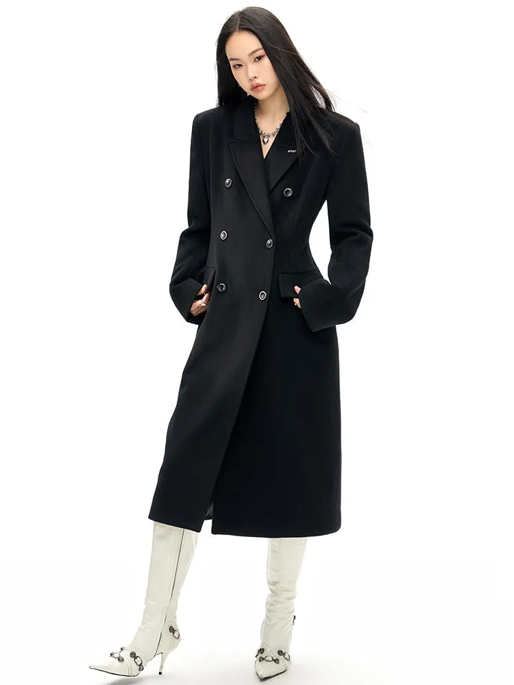 Slim Waist Double Blest Long Coat