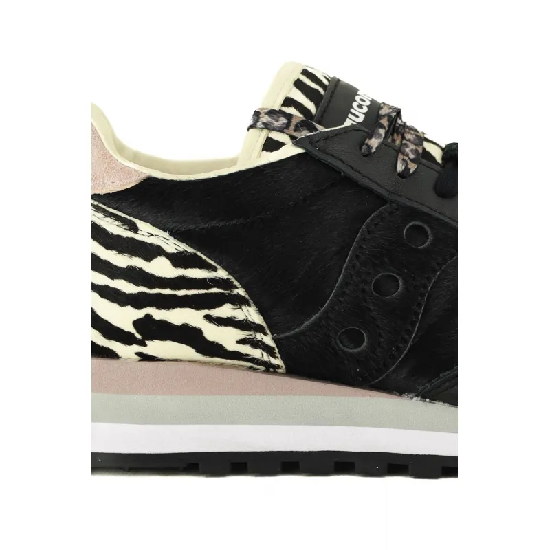 SNEAKERS DONNA JAZZ ORIGINALS IN PELLE ANIMALIER, NERO