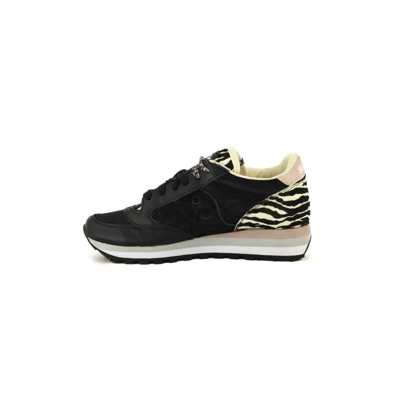 SNEAKERS DONNA JAZZ ORIGINALS IN PELLE ANIMALIER, NERO