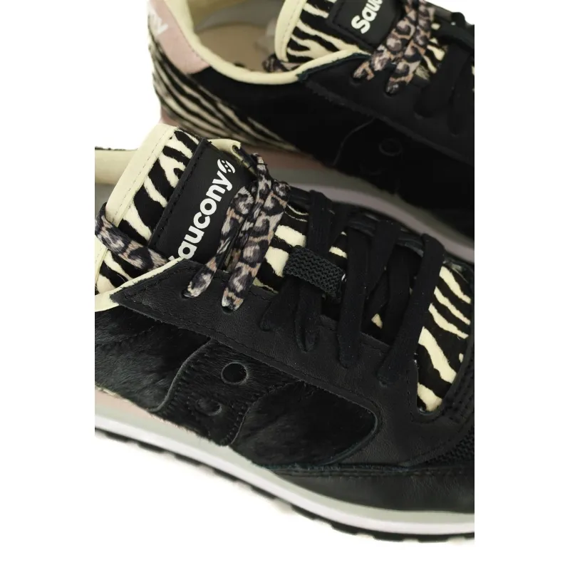 SNEAKERS DONNA JAZZ ORIGINALS IN PELLE ANIMALIER, NERO