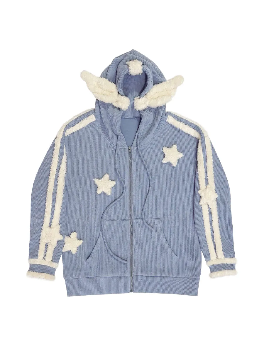 Star Boa Hoodie Knit Fancy Parka