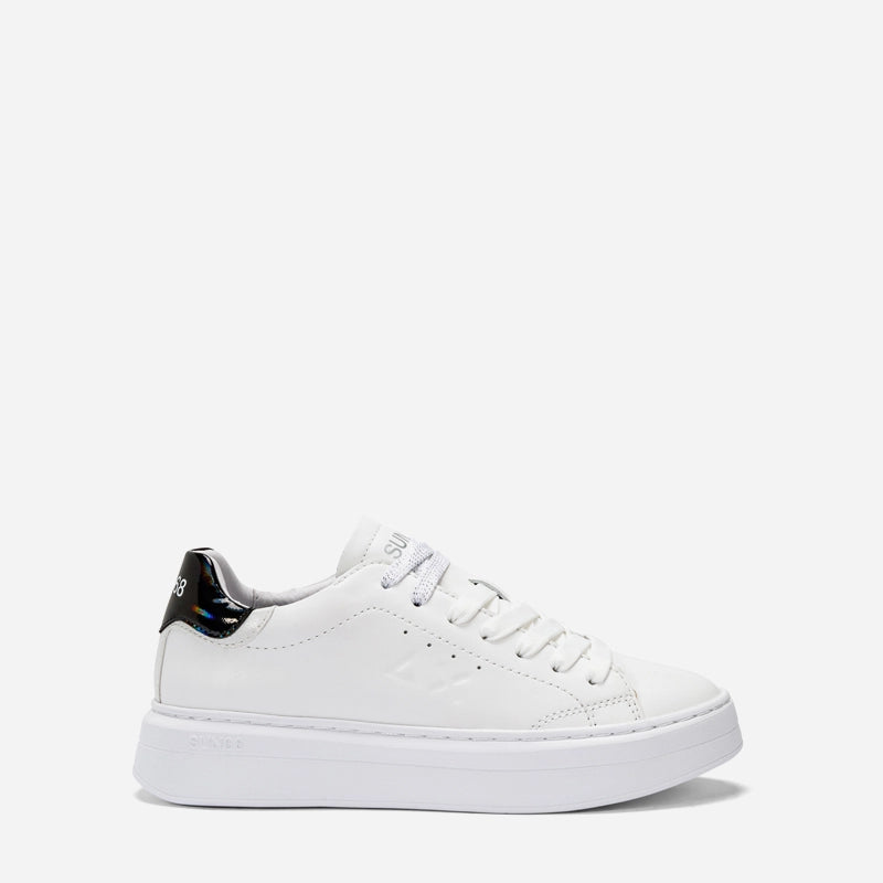 Sun68 Grace Leather Bianco Nero Sneakers