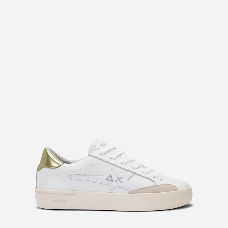 Sun68 Katy Leather Bianco Oro Sneakers