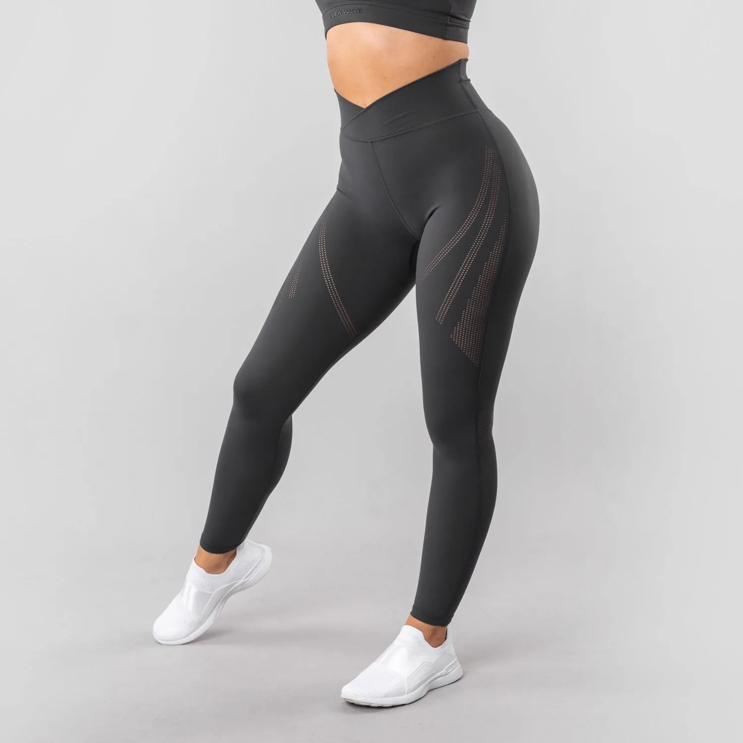 Surface Path Laser-Cut Legging - Dark Grey