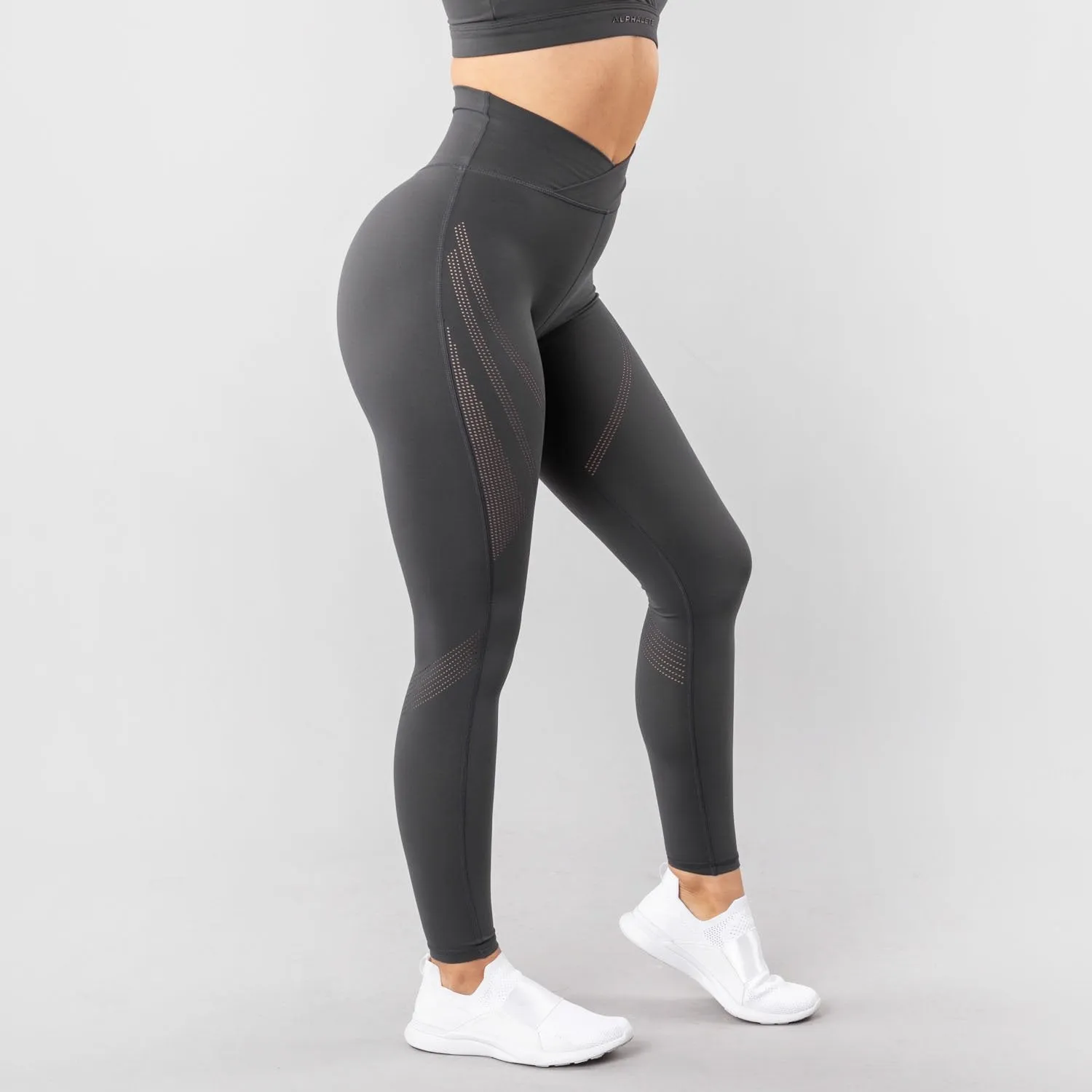 Surface Path Laser-Cut Legging - Dark Grey