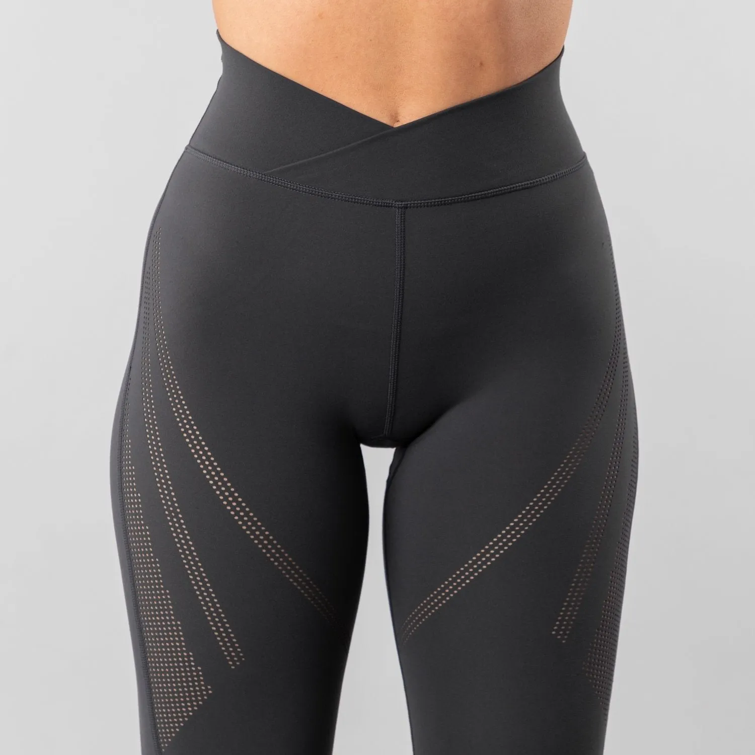 Surface Path Laser-Cut Legging - Dark Grey