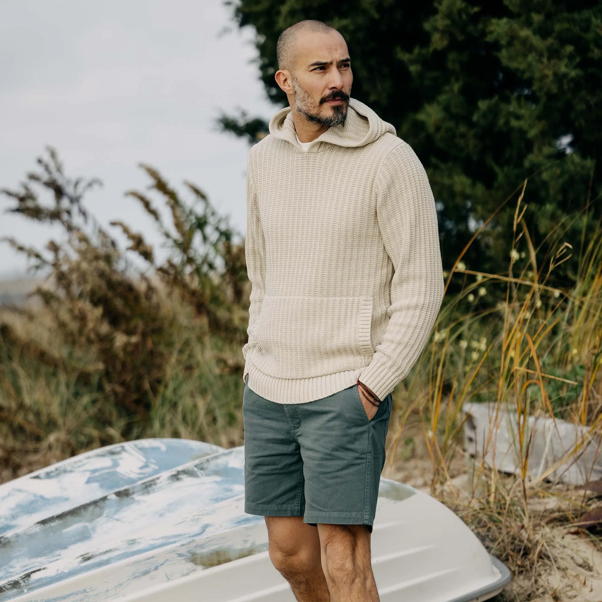 The Bryan Pullover Sweater in Flax Melange