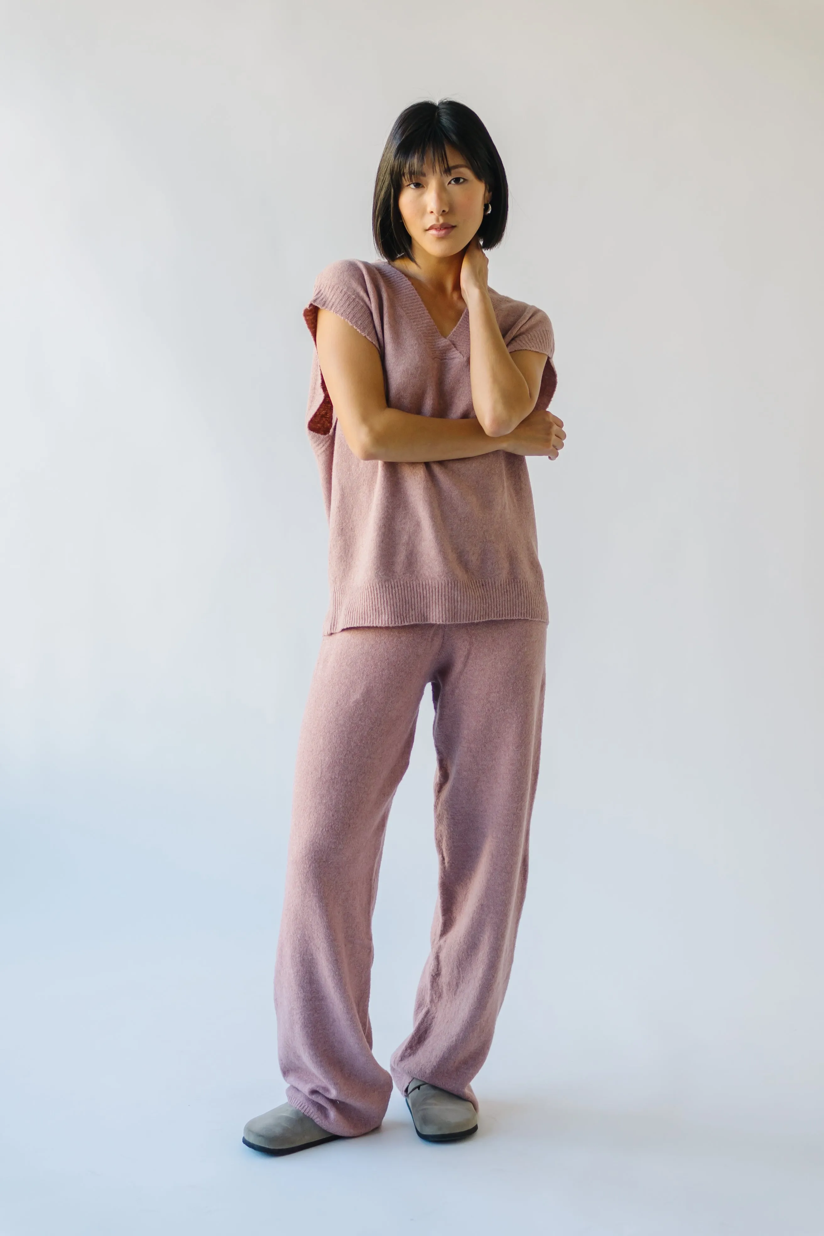 The Richins Knit Sweater Pant in Dusty Pink