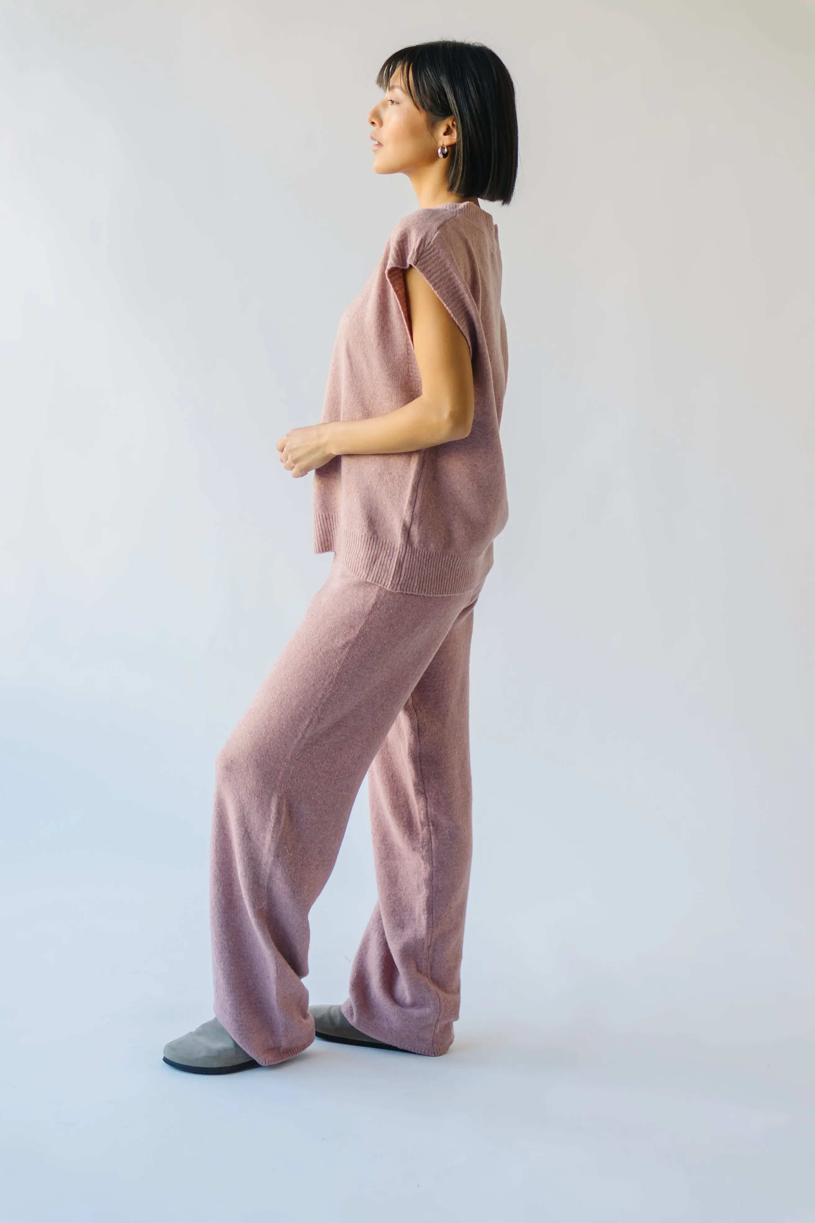 The Richins Knit Sweater Pant in Dusty Pink