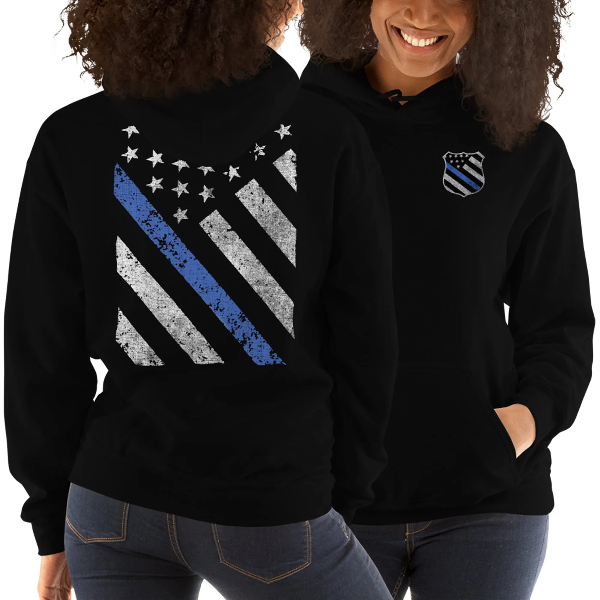 Thin Blue Line Hoodie American Flag Sweatshirt