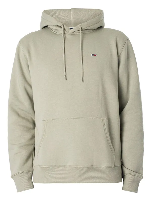 Tommy Jeans Regular Fleece Pullover Hoodie - Faded Willow