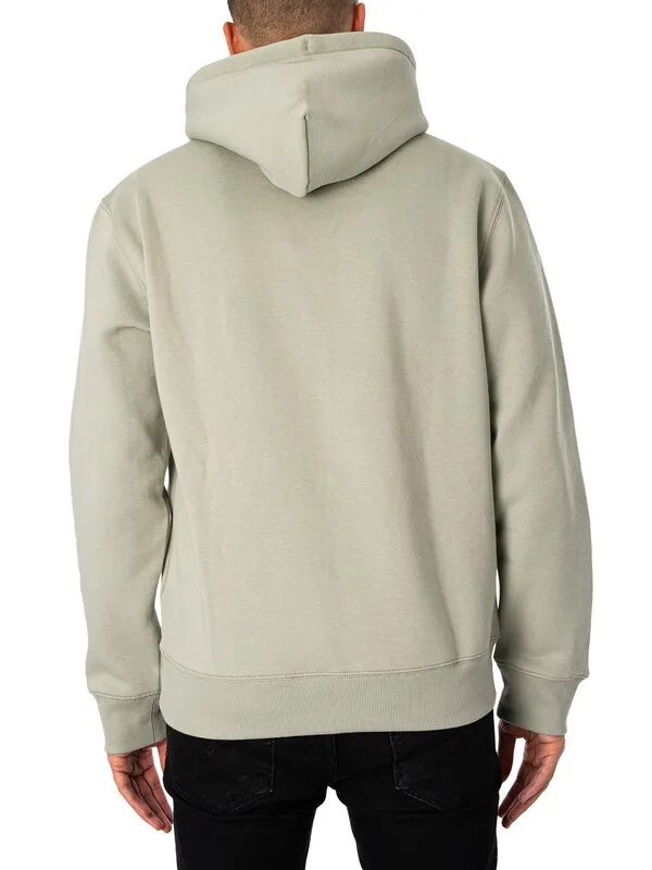 Tommy Jeans Regular Fleece Pullover Hoodie - Faded Willow