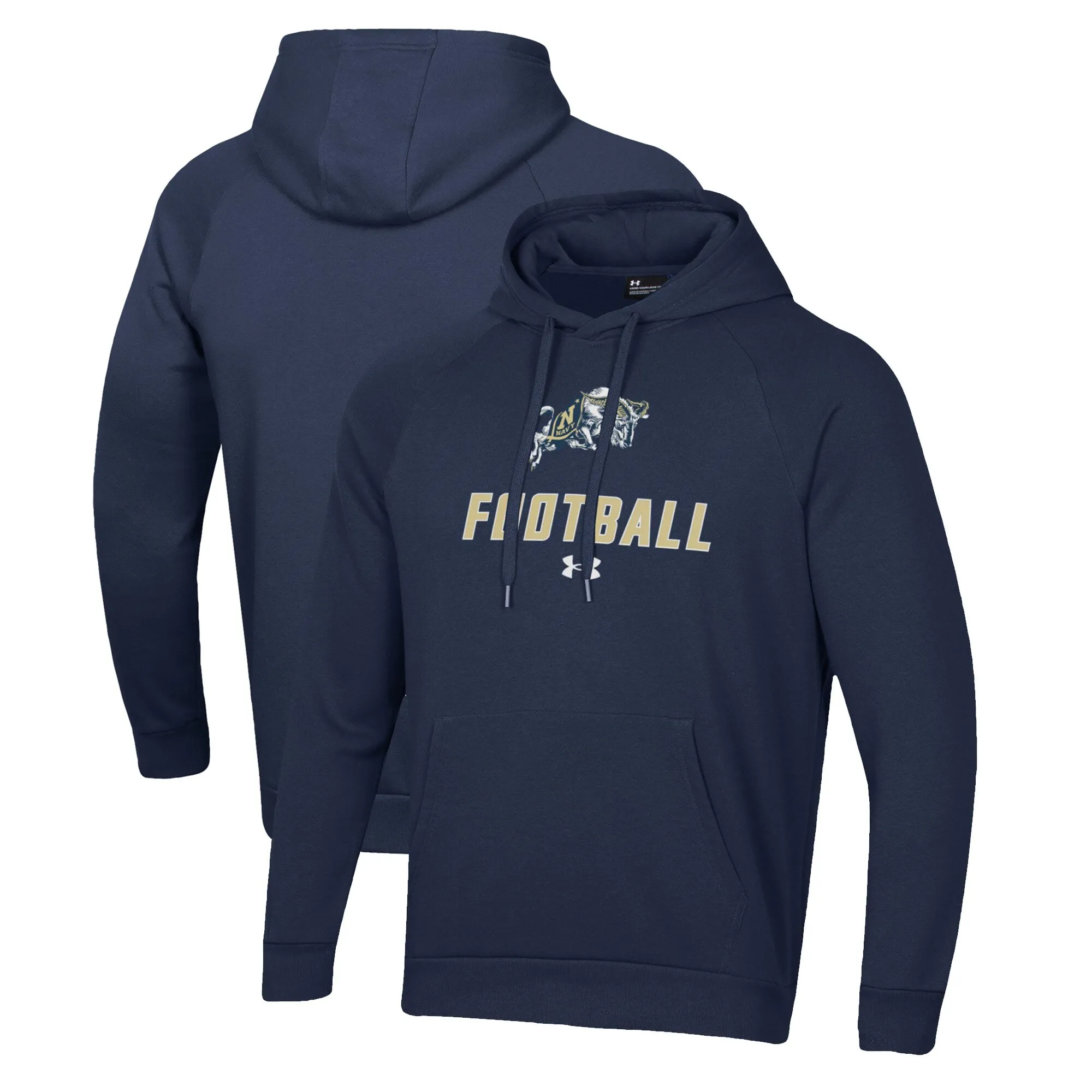 Under Armour Navy Midshipmen Navy Football Rival Fleece Pullover Hoodie