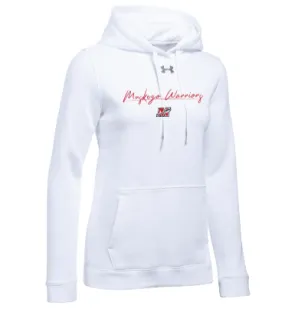 Under Armour White Ladies Hustle Fleece Hoodie