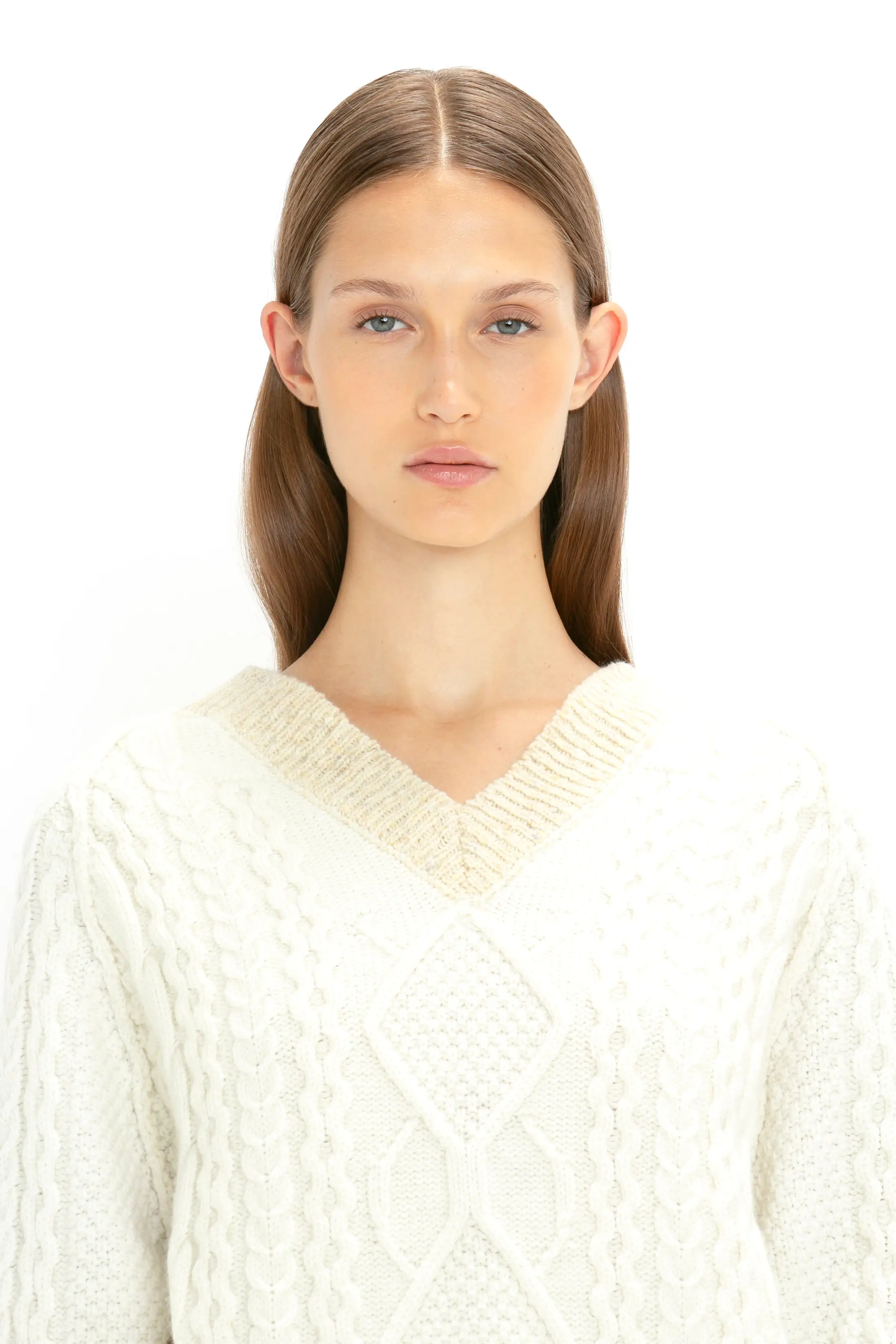 V-Neck Jumper In Natural