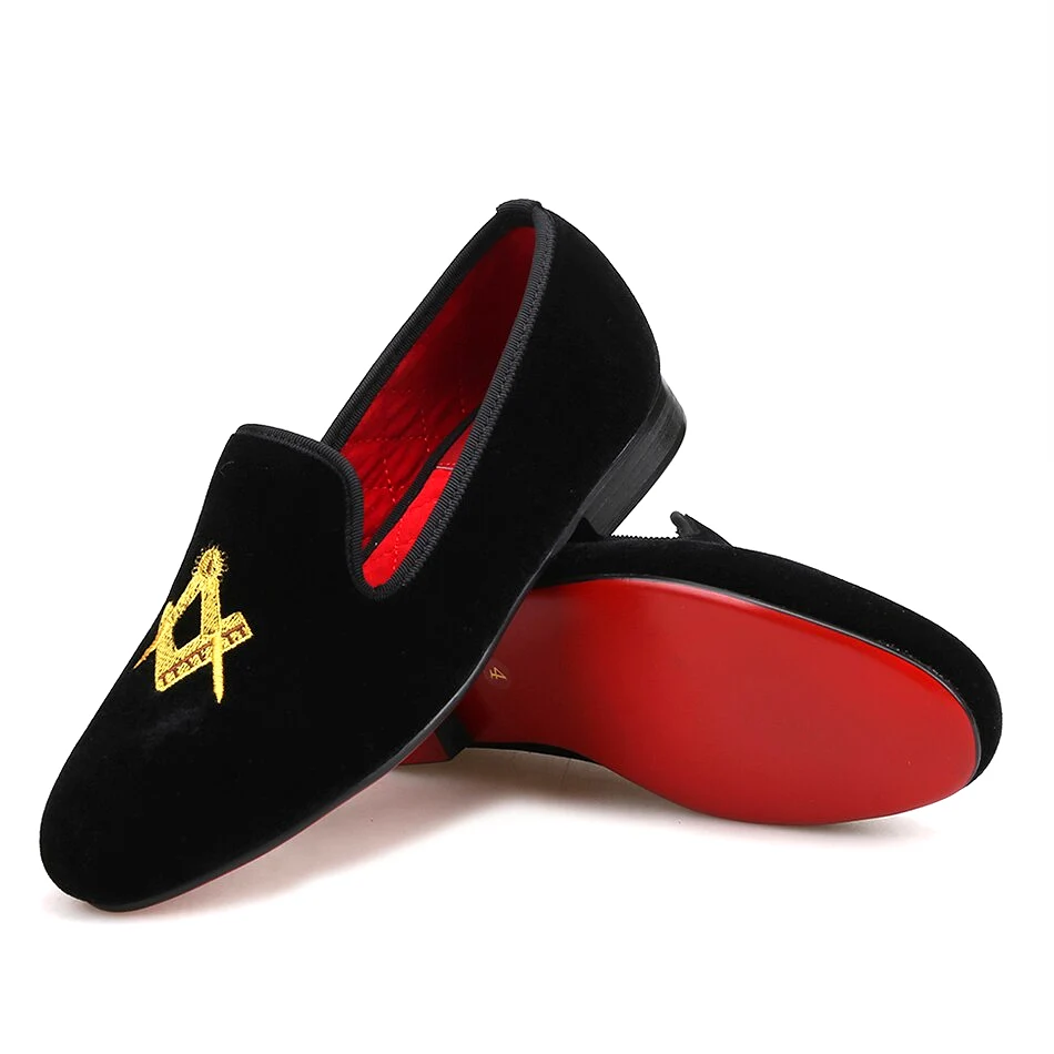 Velvet Shoes Red cotton comfortably insole Party and birthday Loafers