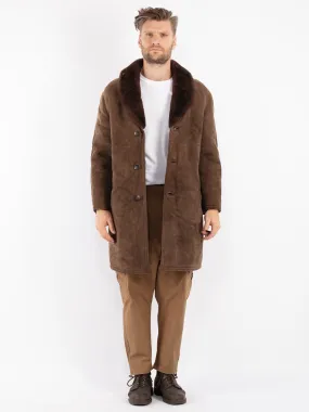 Vintage 70's Men Sheepskin Coat in Brown