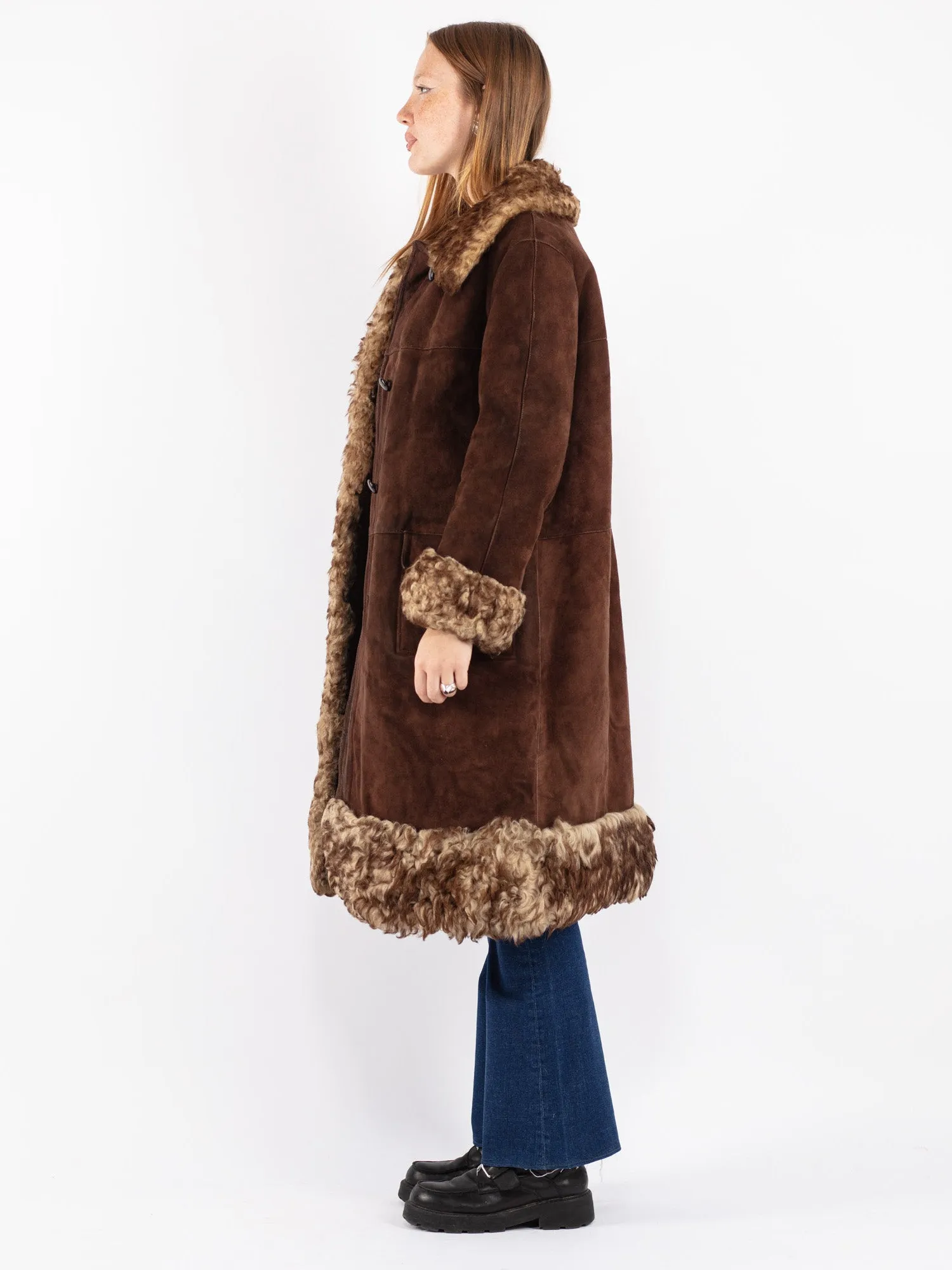 Vintage 70's Penny Lane Sheepskin Coat in Brown